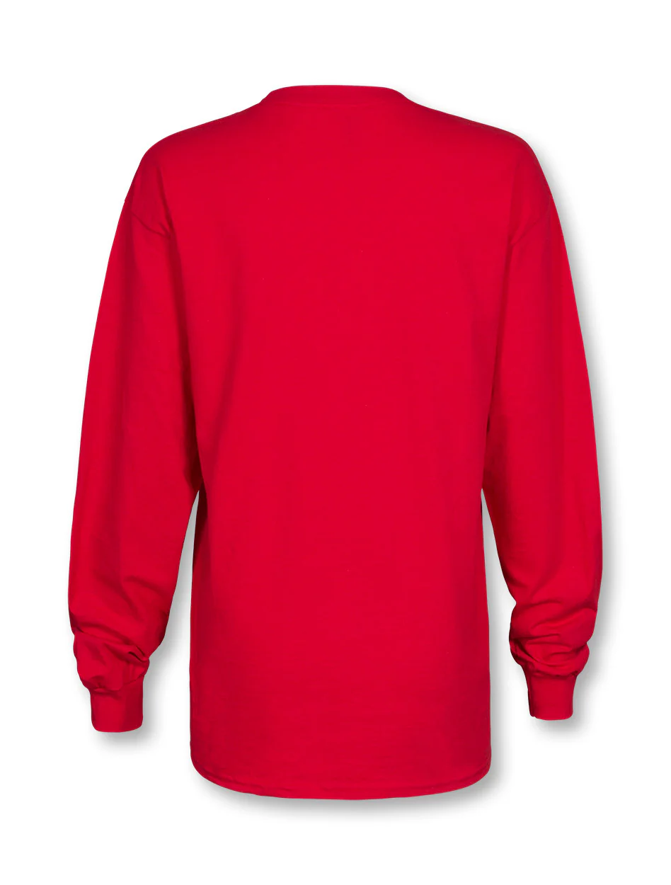 Texas Tech Red Raiders "Rugged Glitter Football Font" Long Sleeve T-Shirt - Image 4