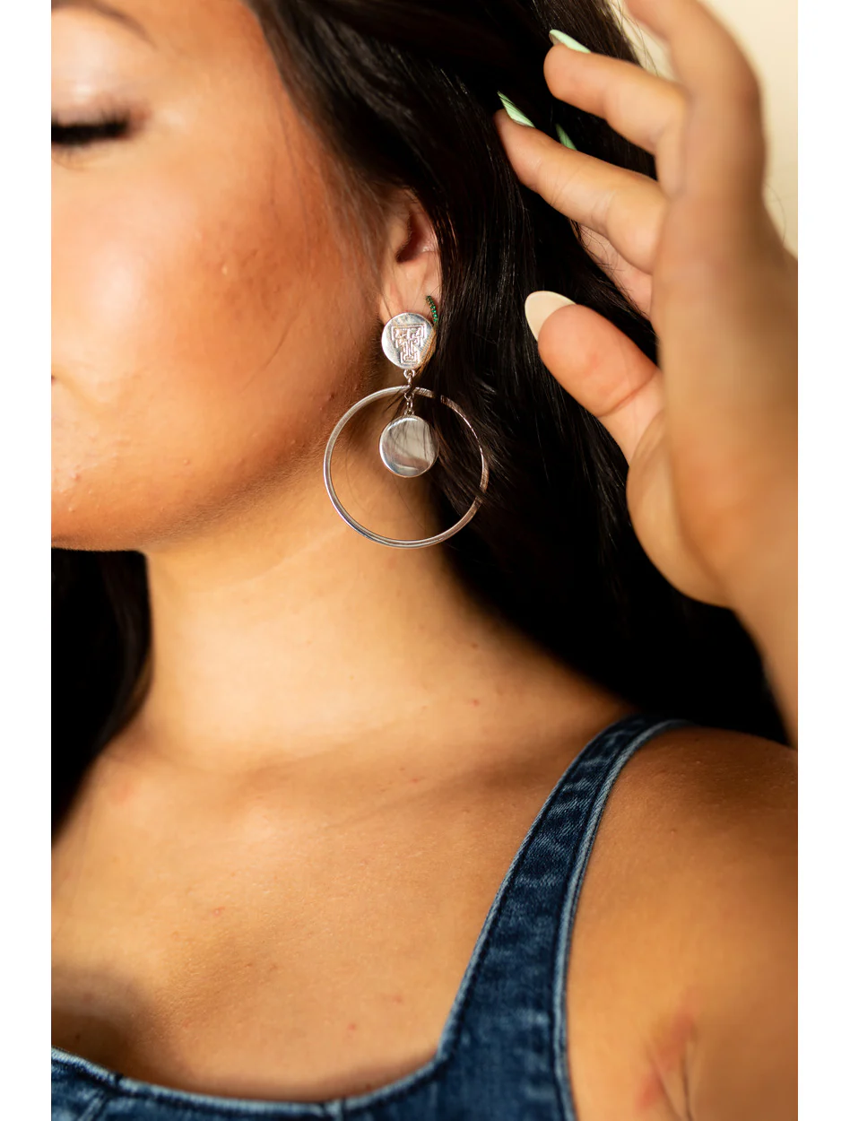 Texas Tech Red Raiders Shelby & Grace "Tibby" Double T Hoop Dangle Earrings - Image 2