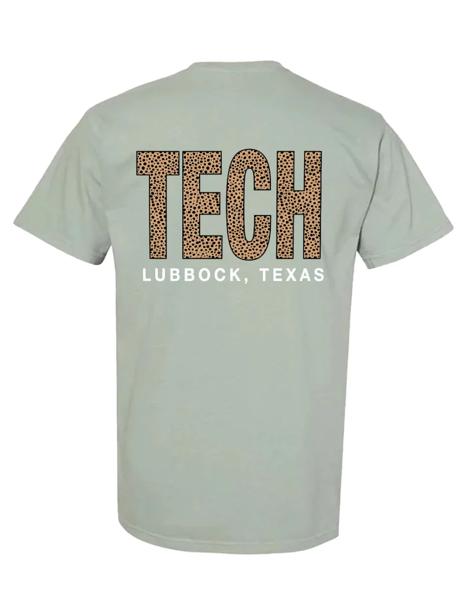 Texas Tech Red Raiders TECH Block In Cheetah Short Sleeved T-Shirt