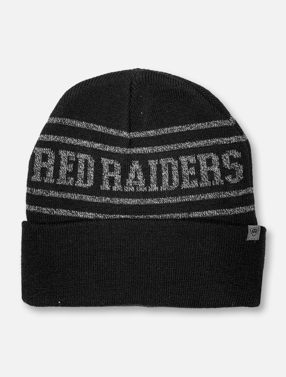 Texas Tech Red Raiders Tonal Double T "Brightnite" Black Knit Beanie - Image 2