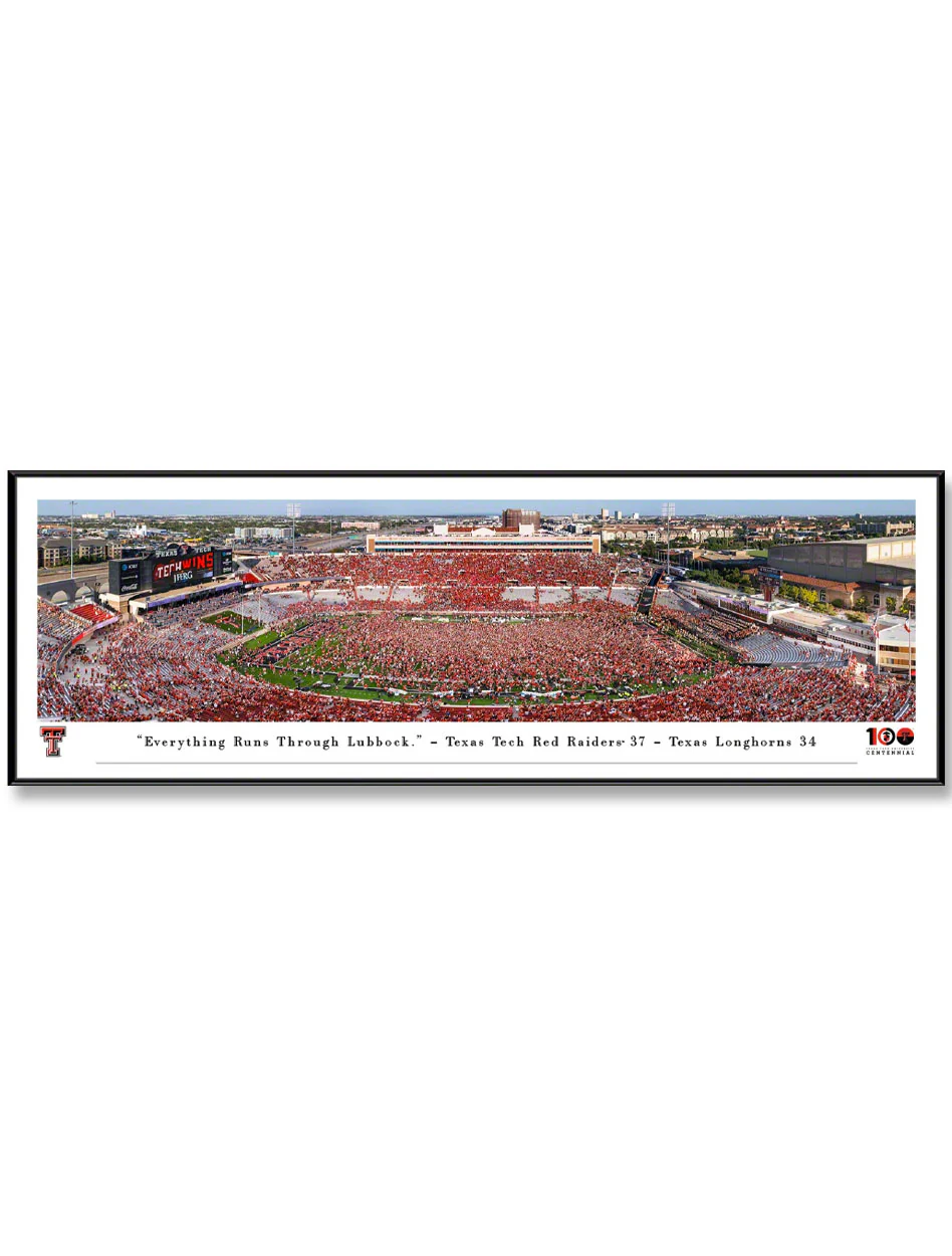 Texas Tech Red Raiders Vs. UT Victory Storming the Field" at Jones AT&T Stadium Standard Frame