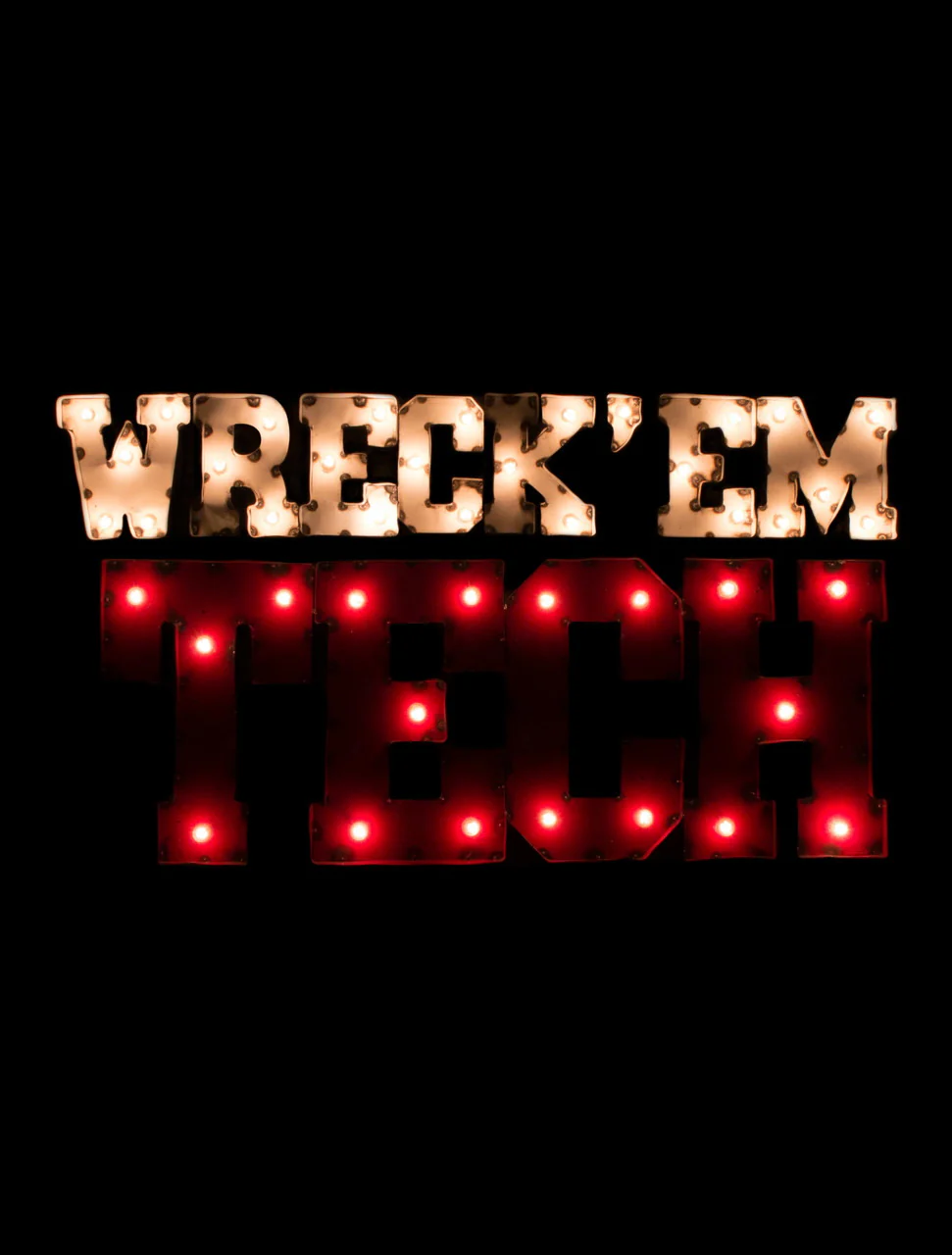 Texas Tech Red Raiders Wreck 'Em Tech Illuminated Metal Sign - Image 2