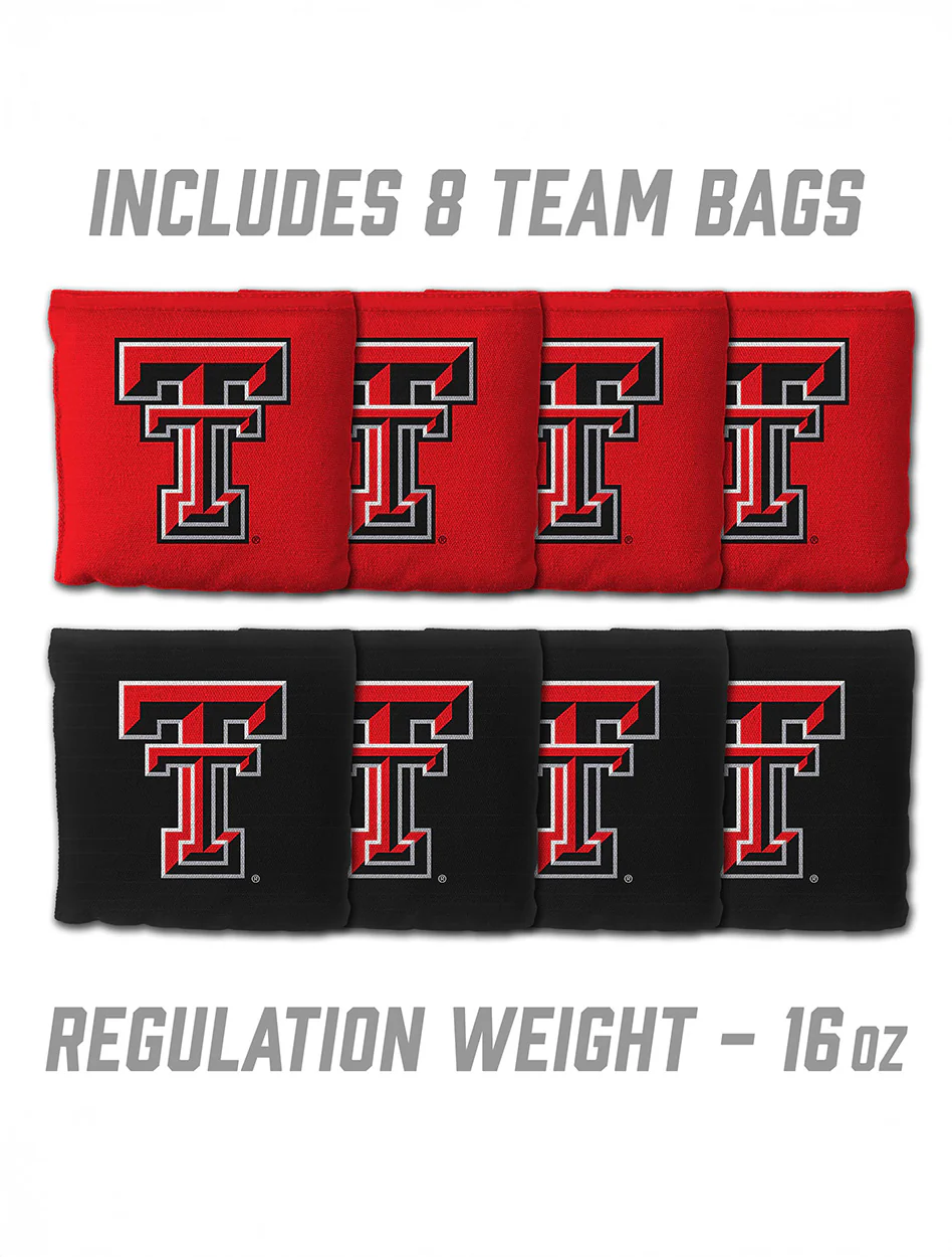 Texas Tech Regulation Weight 8 pack Corn Hole Bags in Carrying Case