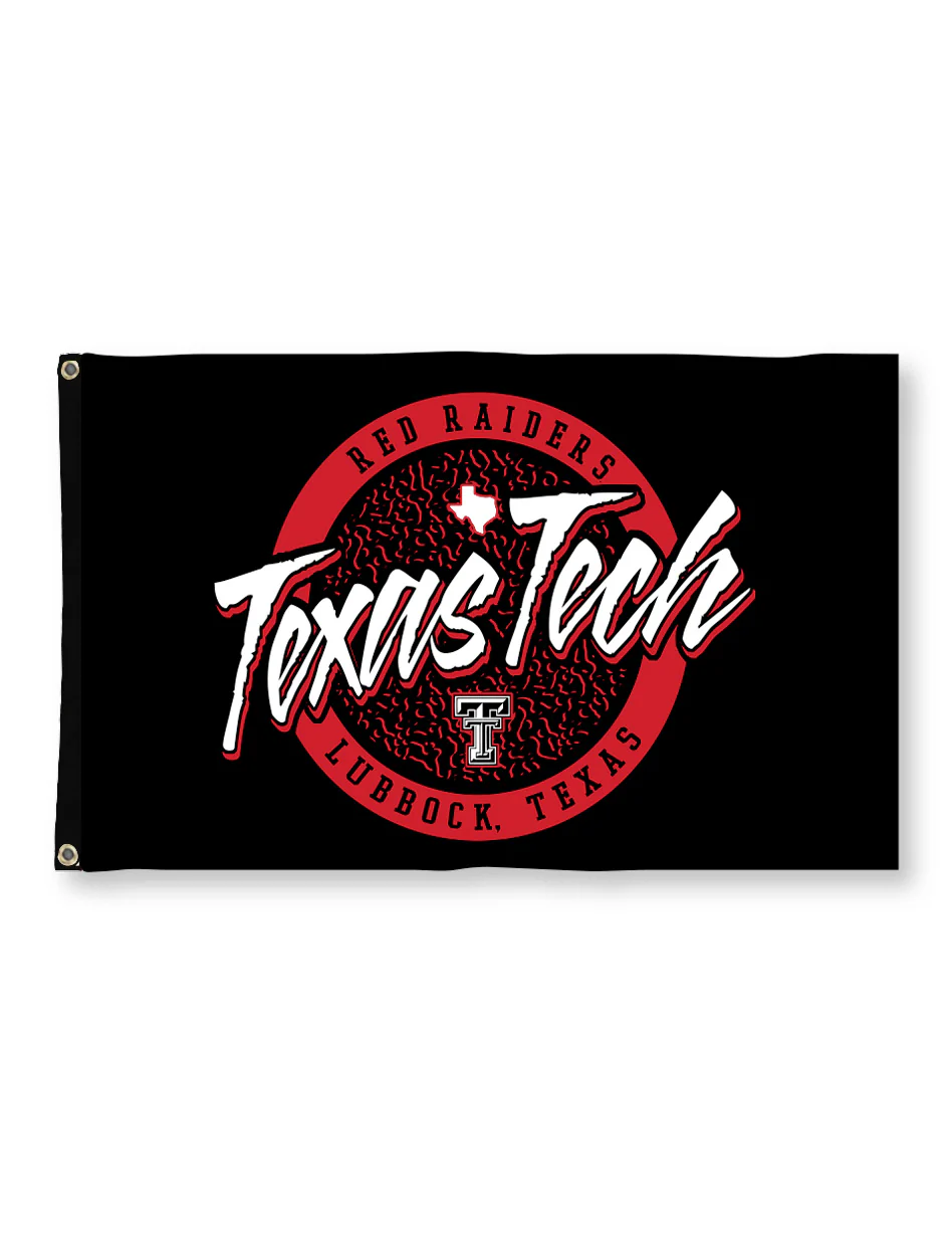 Texas Tech "Retro Game" 3'x5' Black Deluxe Flag