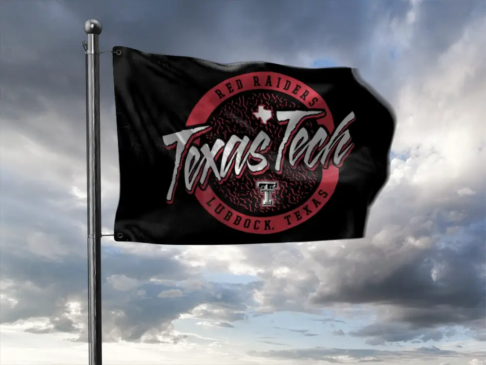 Texas Tech "Retro Game" 3'x5' Black Deluxe Flag - Image 2