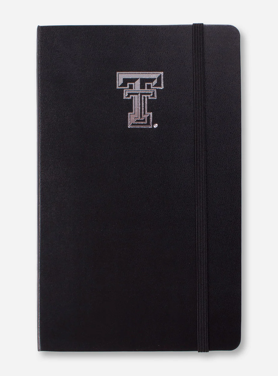 Texas Tech Silver Double T Black Moleskine Ruled Notebook