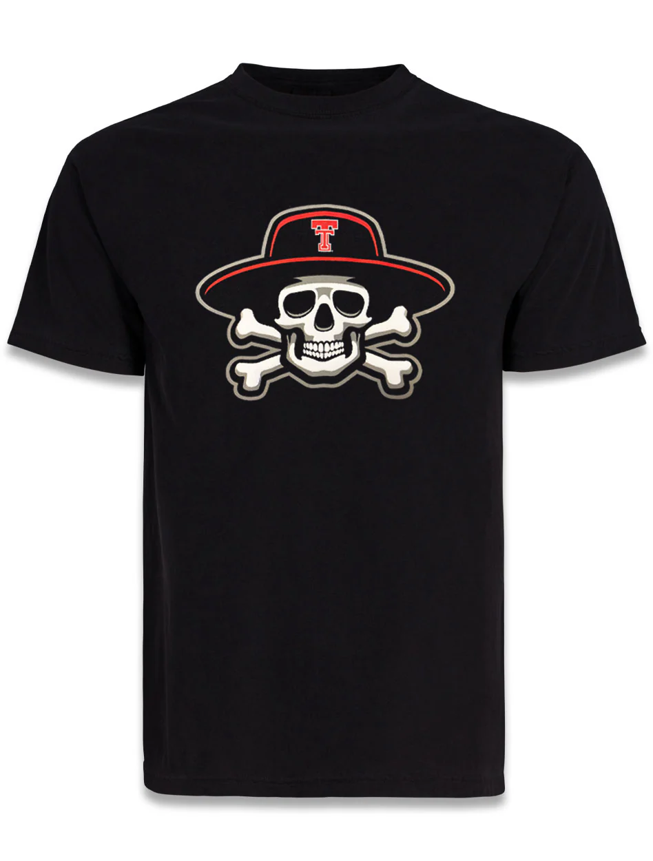 Texas Tech "Skull & Bones" Puff Print Black Comfort T-Shirt