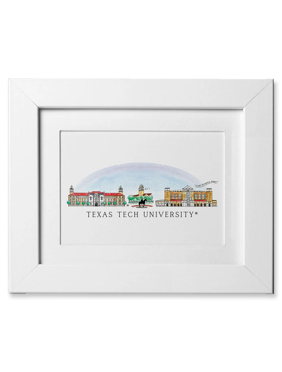 Texas Tech "Skyline" 8"x 10" Frameable Print