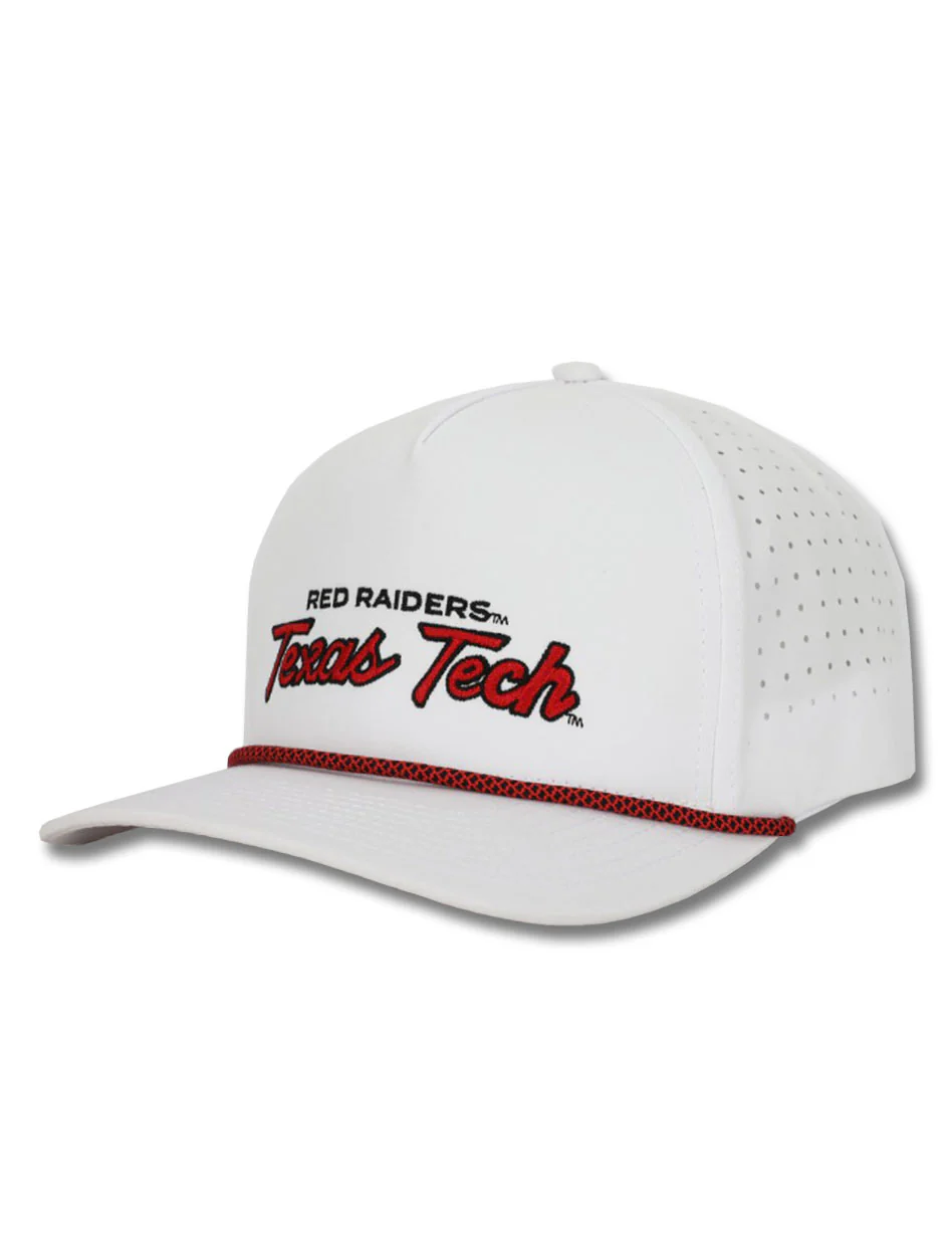 Dark Horse Texas Tech "SL Script" White Corded Sport Snapback Cap