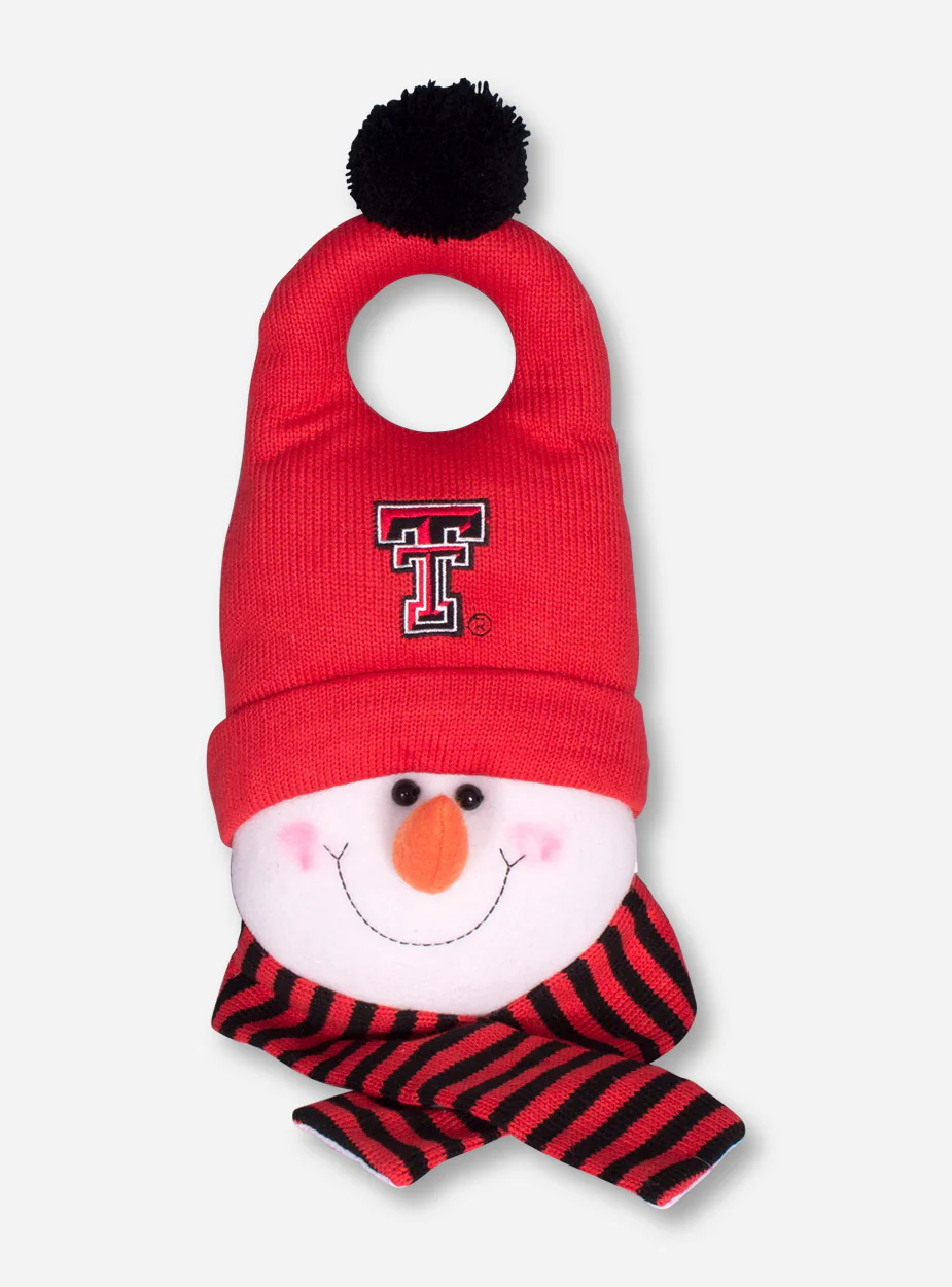 Texas Tech Snowman with Double T Hat Door Handle Decoration