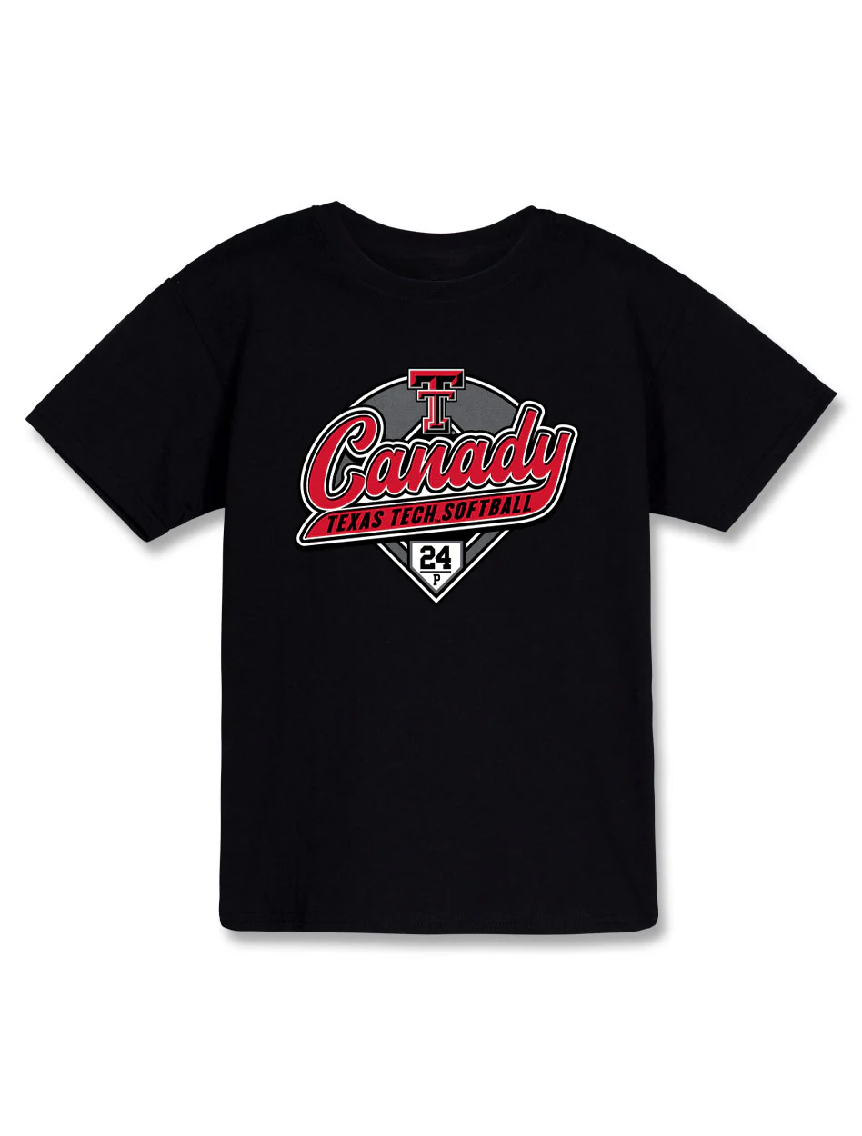 Texas Tech "Softball Canady Script" Youth Short Sleeve Short Sleeve T-Shirt