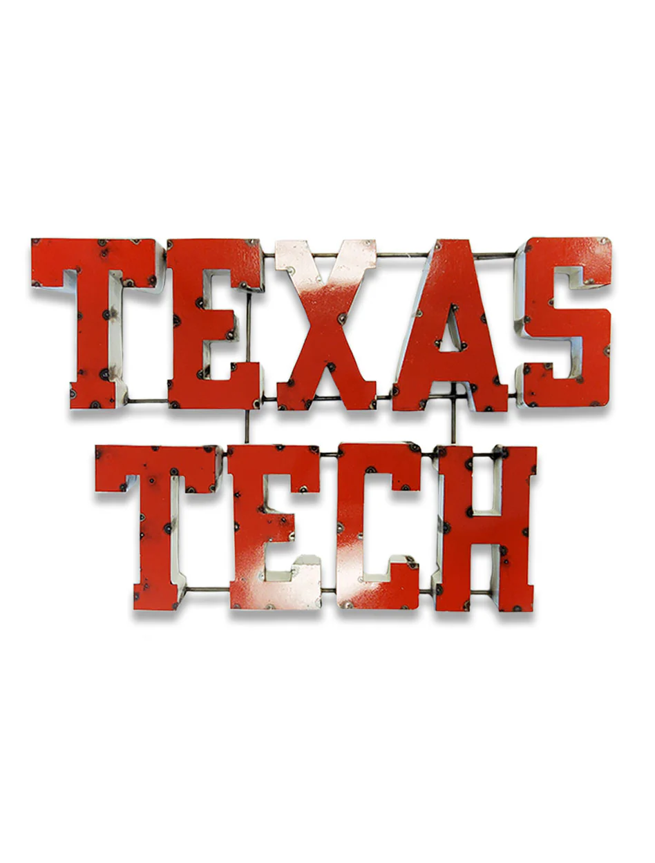 Texas Tech Stacked "Vintage" Recycled Metal Wall Sign