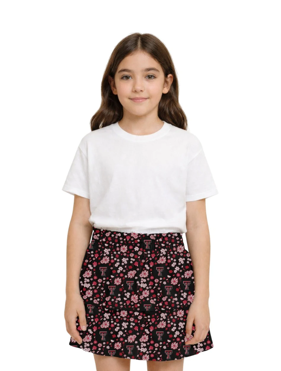 Texas Tech Stewart Simmons Girls "Fame" Floral Skirt - Image 2