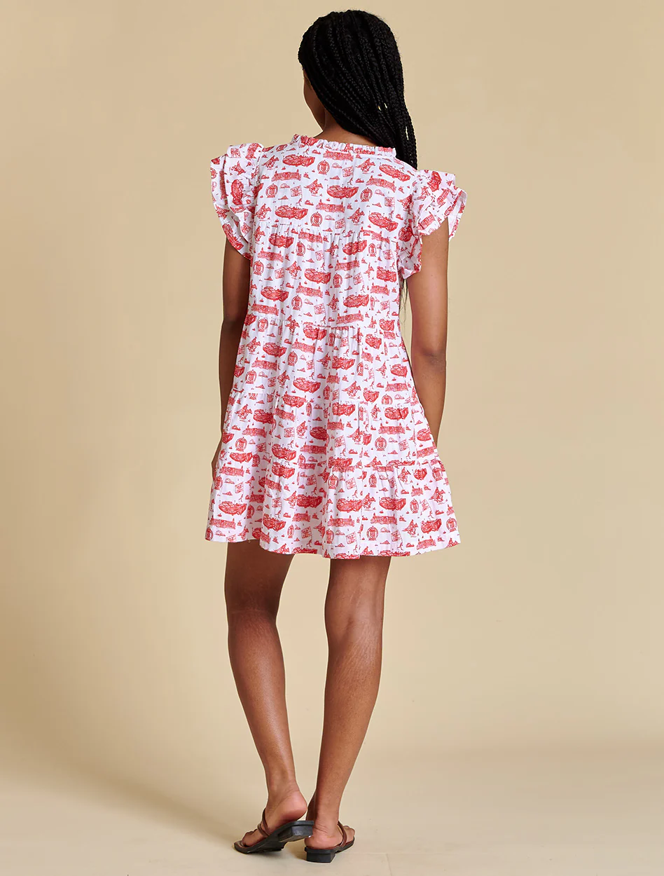 Texas Tech Stewart Simmons Team Toile Flutter Sleeve Dress - Image 4