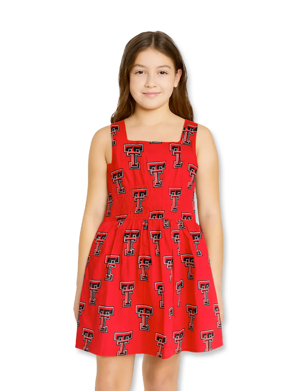 Texas Tech Stewart Simmons "The Girls" Youth Poplin Smocked Dress
