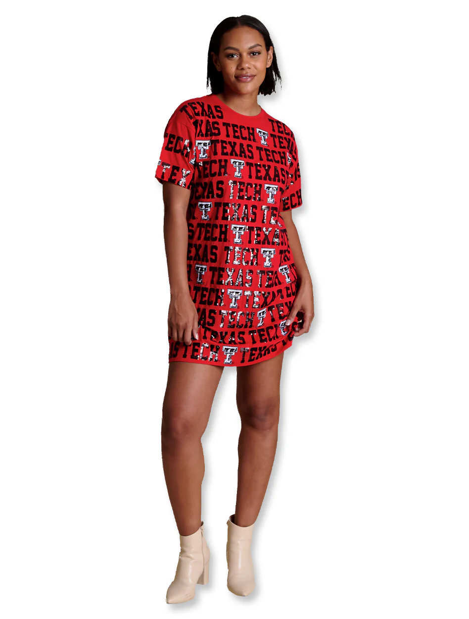 Texas Tech Stewart Simmons "The Sequin Repeat" T-Shirt Dress
