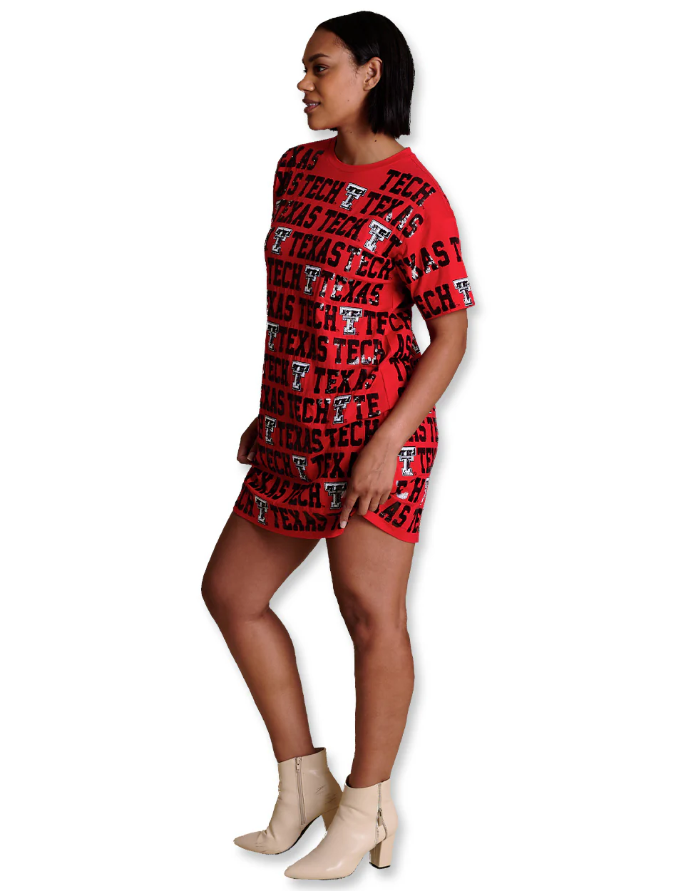 Texas Tech Stewart Simmons "The Sequin Repeat" T-Shirt Dress - Image 3