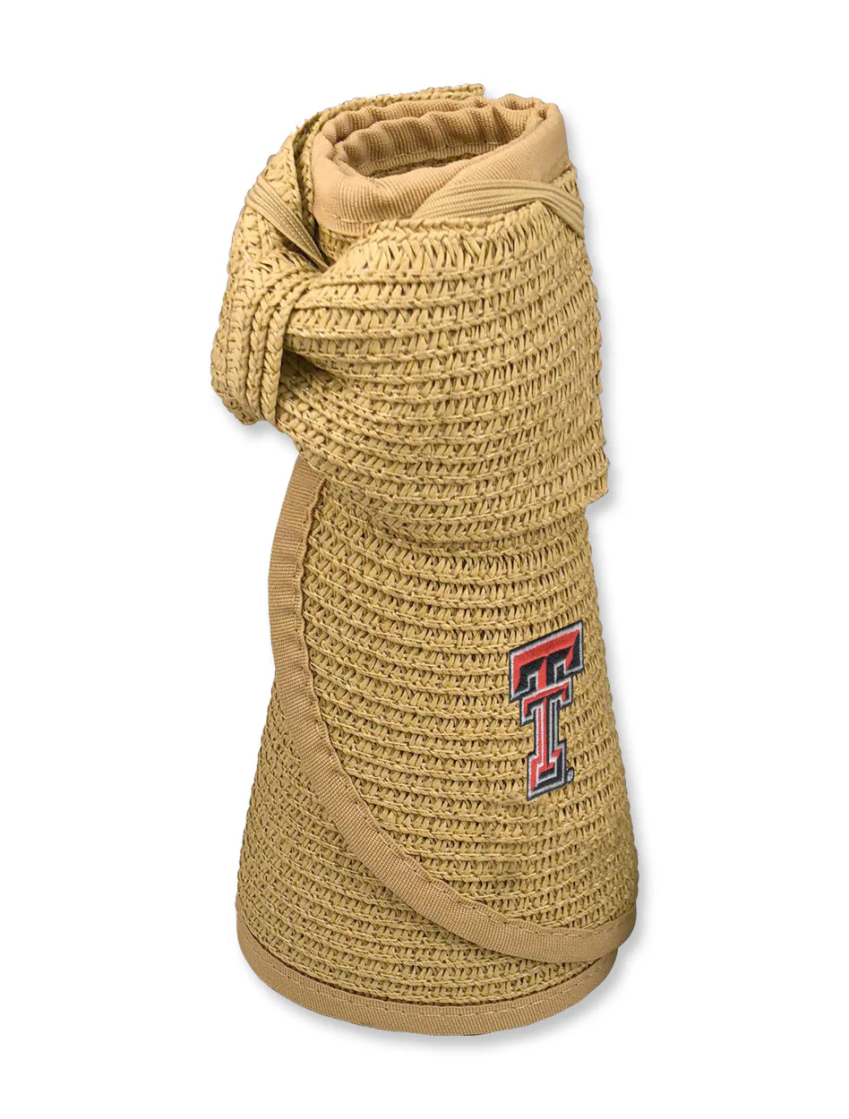Texas Tech Straw "Lucy" Straw Roll Up Wide Brim Women's Visor - Image 3
