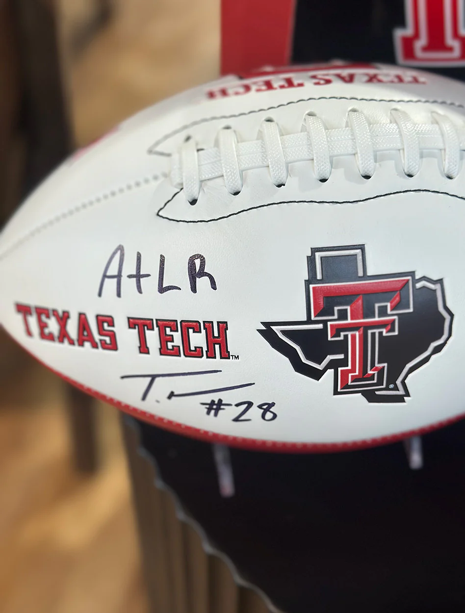 Texas Tech Tahj Brooks Autograph Football - Image 3