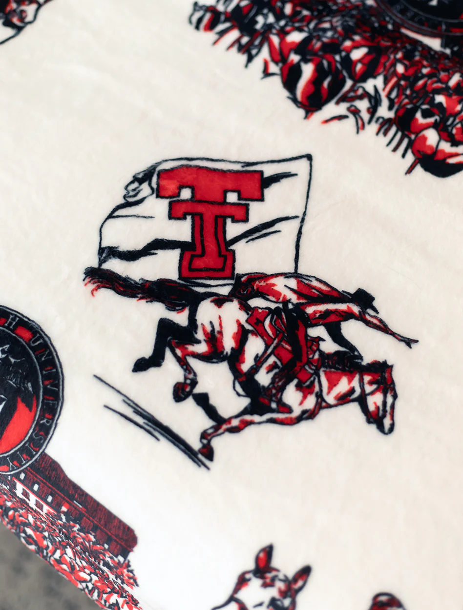 Texas Tech Toile Pattern Flannel Blanket - Image 4