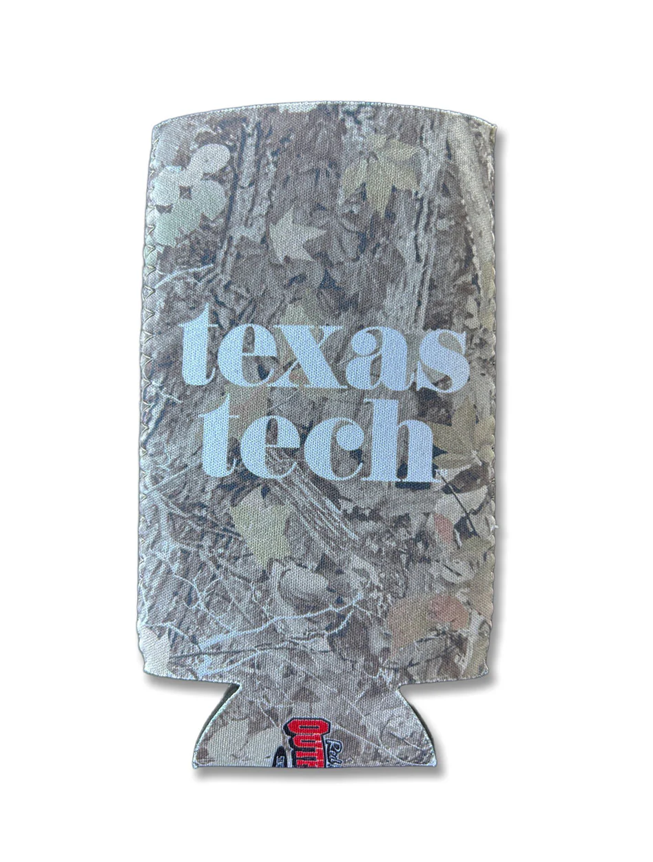 Texas Tech Washed Camo "Pristine" Slim Can Cooler