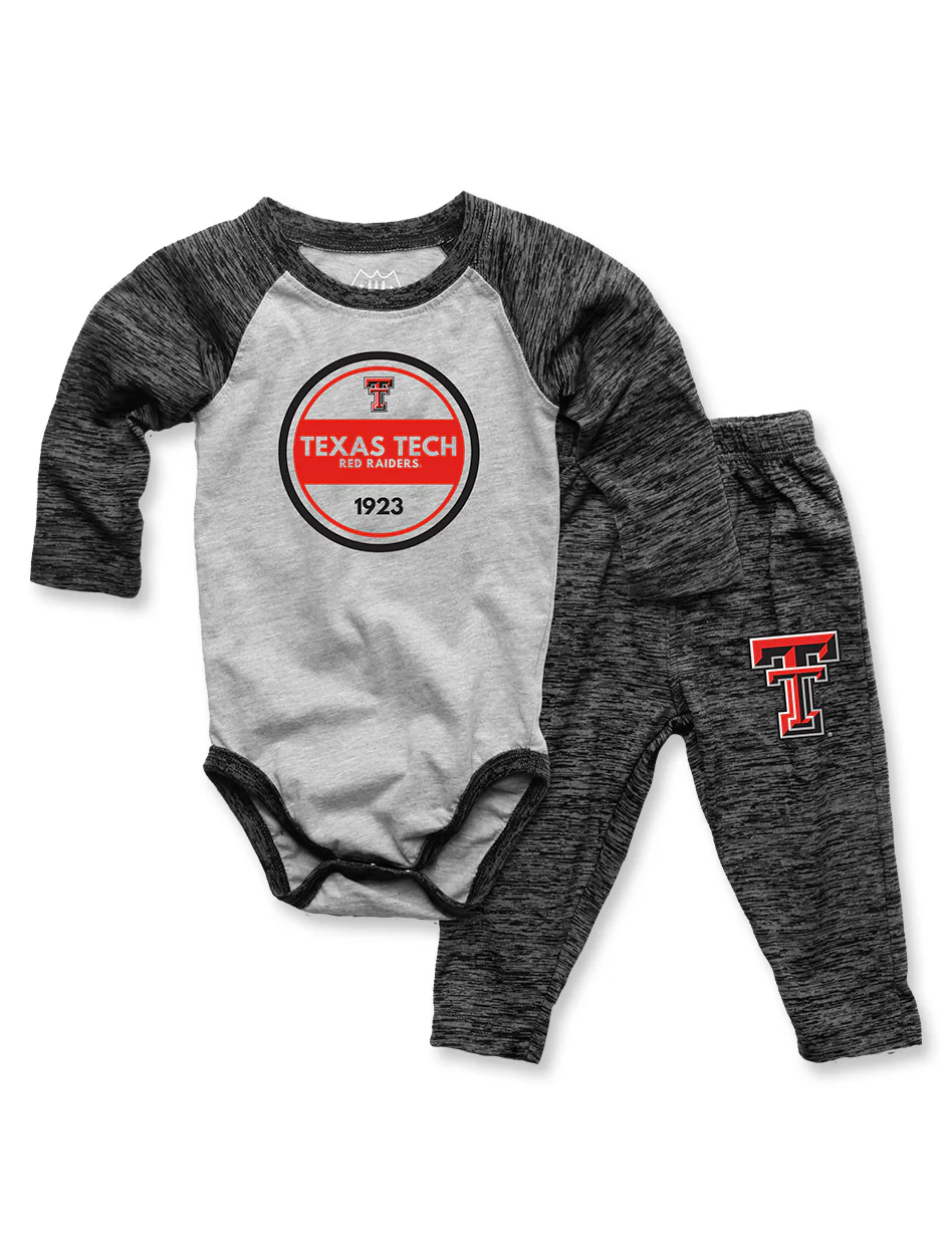 Texas Tech Wes & Willy Red Raiders INFANT Raglan Long Sleeve Onesie w/ Long Pants