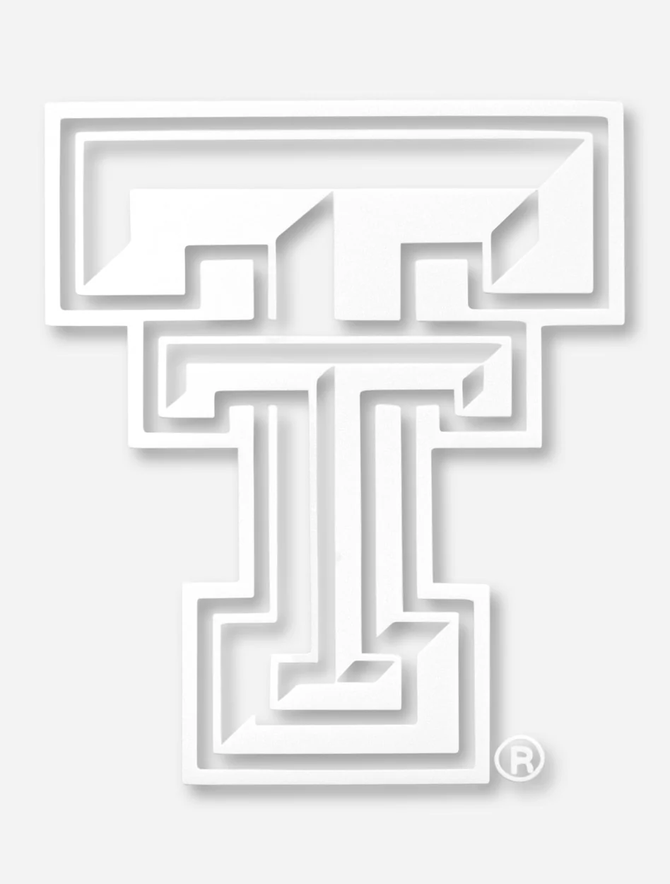 Texas Tech White and Clear Double T Decal