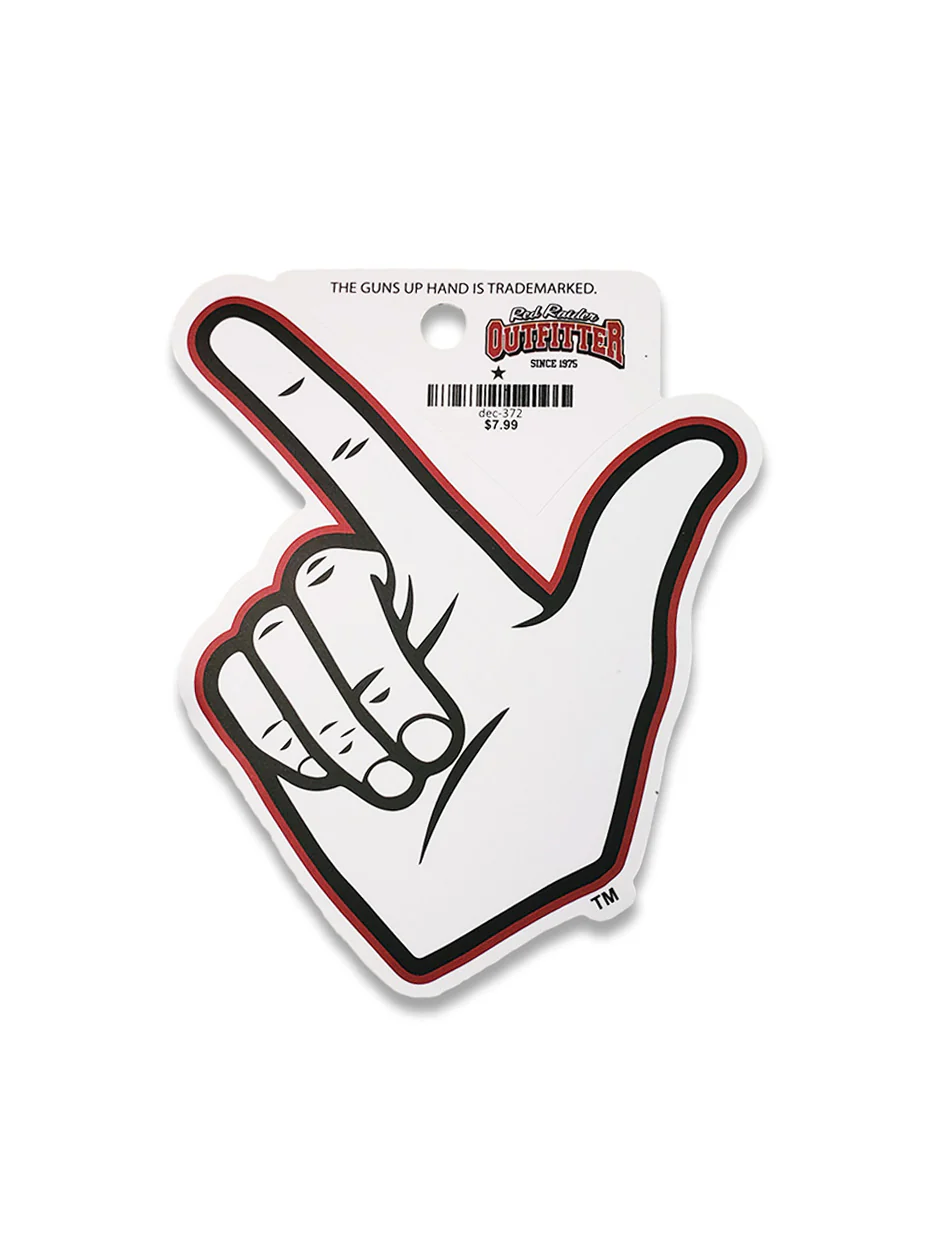 Texas Tech White "Gun Up Hand" Vinyl Decal