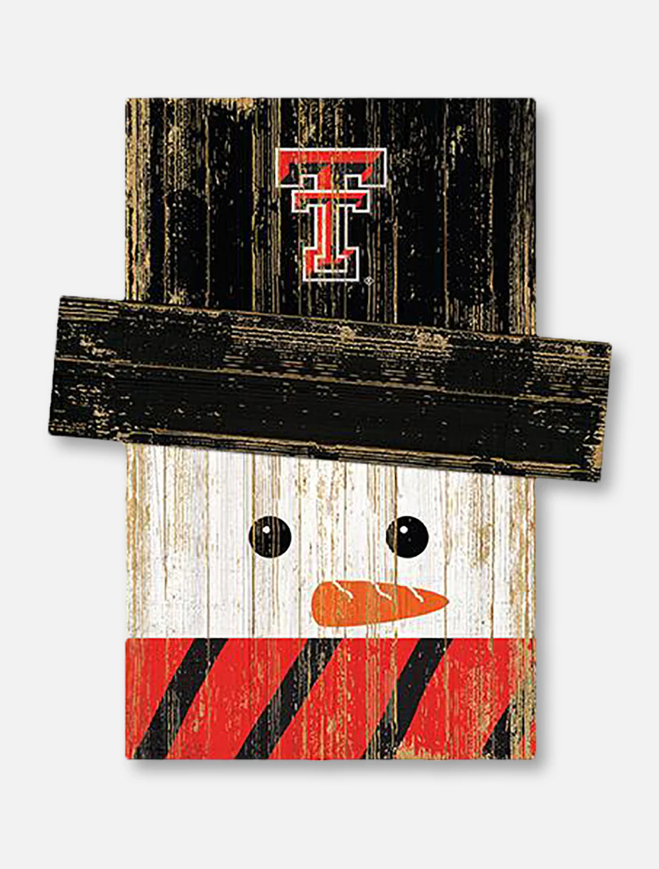 Texas Tech Wooden Snowman 5"x 6"