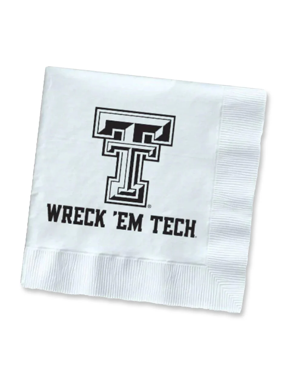 Texas Tech Wreck'Em Tech" Cocktail Napkins