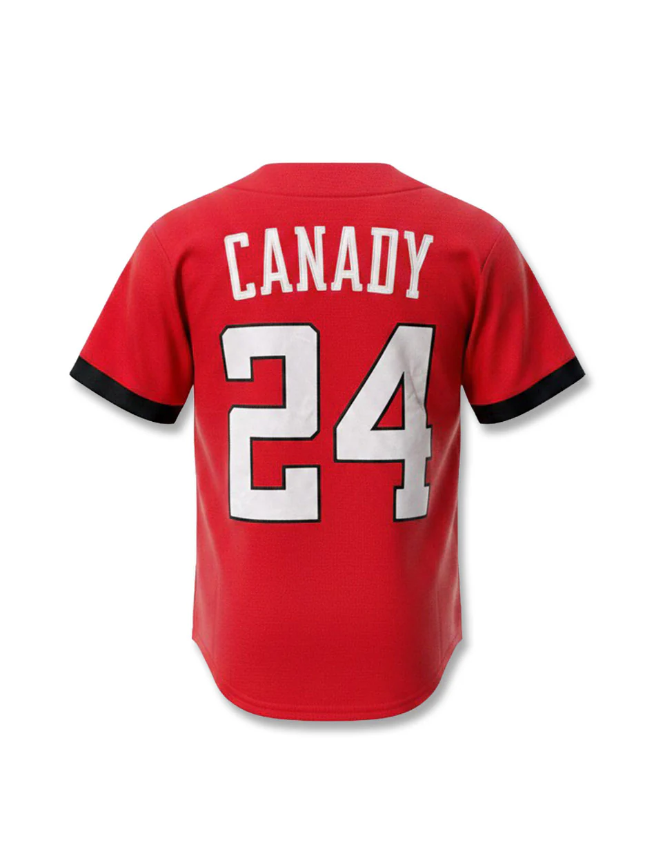 Texas Tech YOUTH "Canady Script" Softball Red Jersey