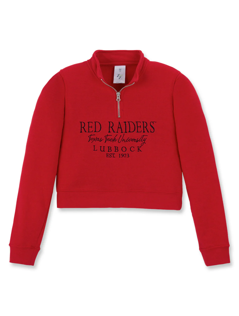 Texas Tech Zoozatz Girls "Slow Days" Crop 1/4 Zip