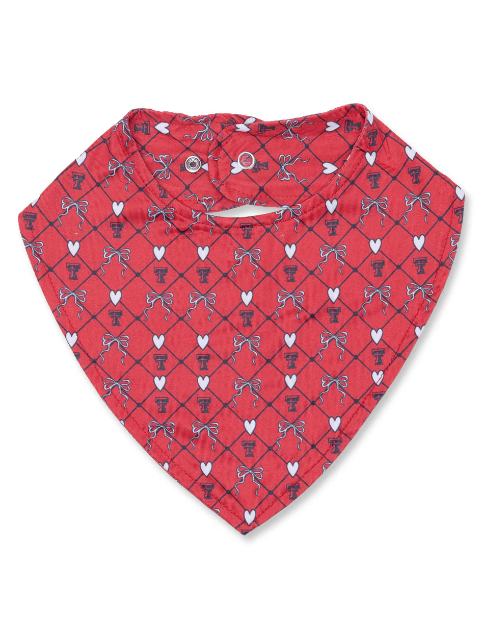 Texas Tech Zoozatz "Hearts and Bows" Infant Bib