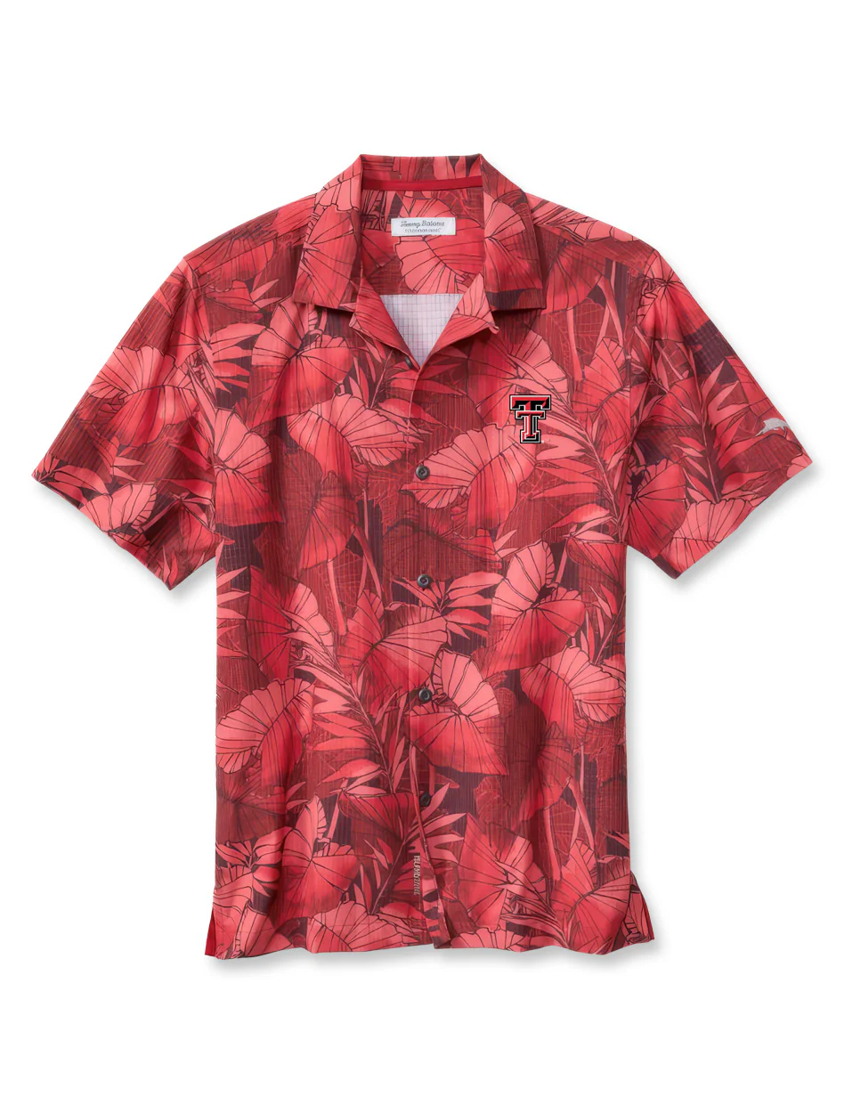 Tommy Bahama Texas Tech "Sport Bahama Coast Nuevo Fronds" Red Button Down