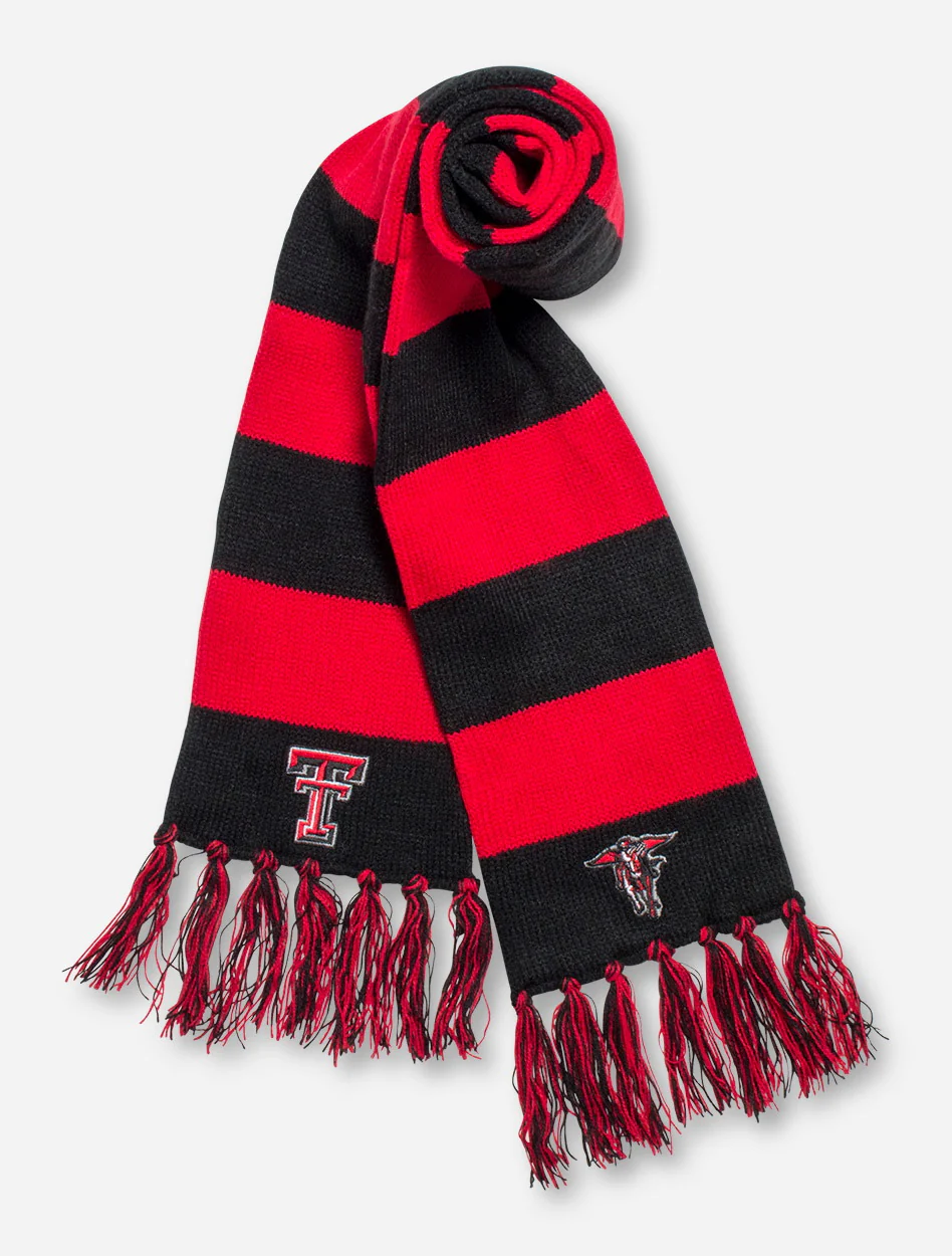 Top of the World Texas Tech Double T Red & Black Striped Scarf