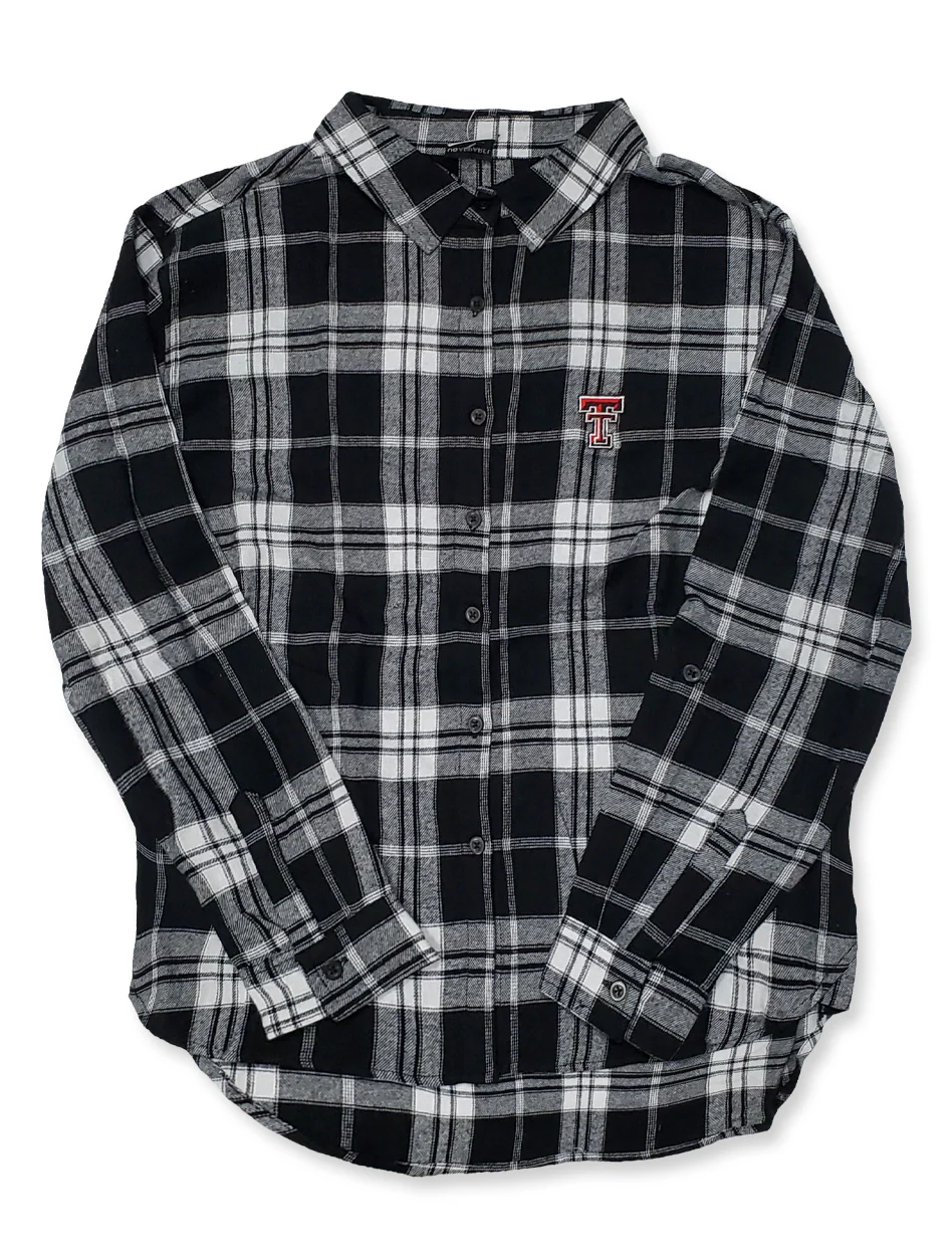 University Girl Women's "The Lux" Boyfriend Plaid Button Down