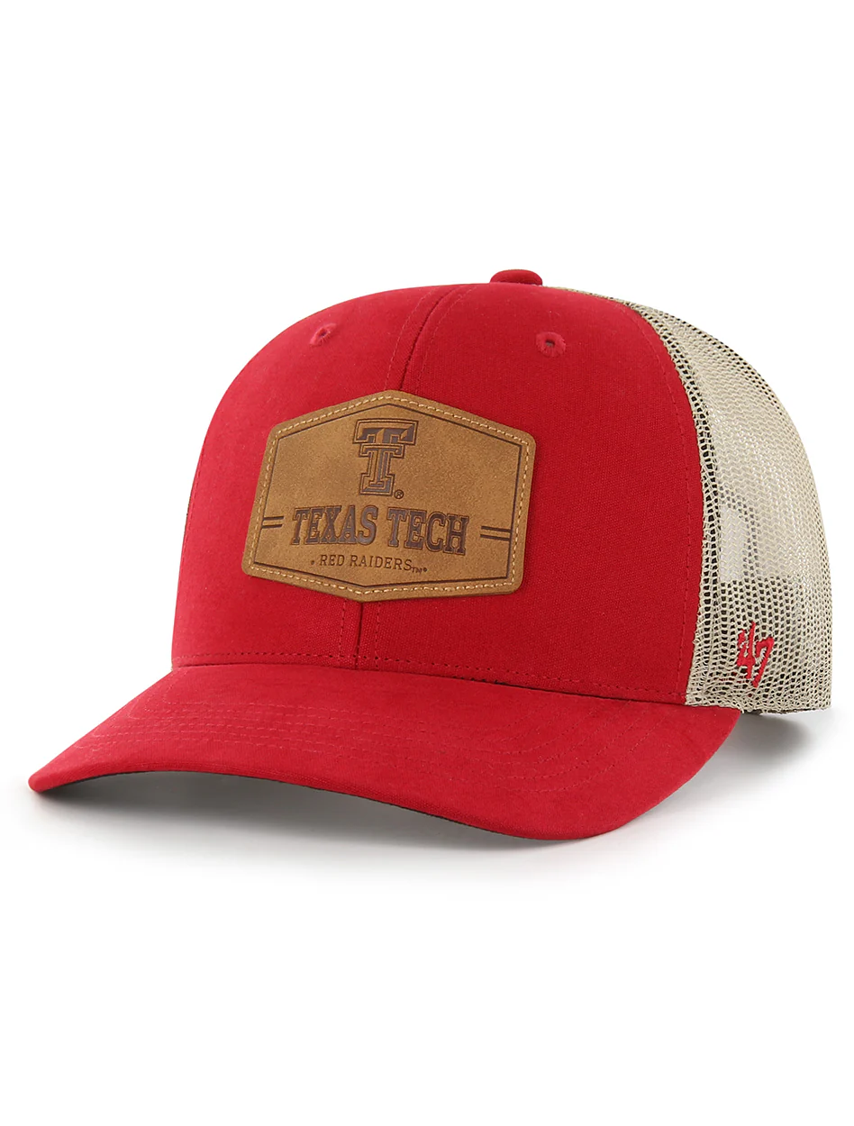 47 Brand Texas Tech Double T "Rawhide" Leather Patch Flatbill Snapback Cap