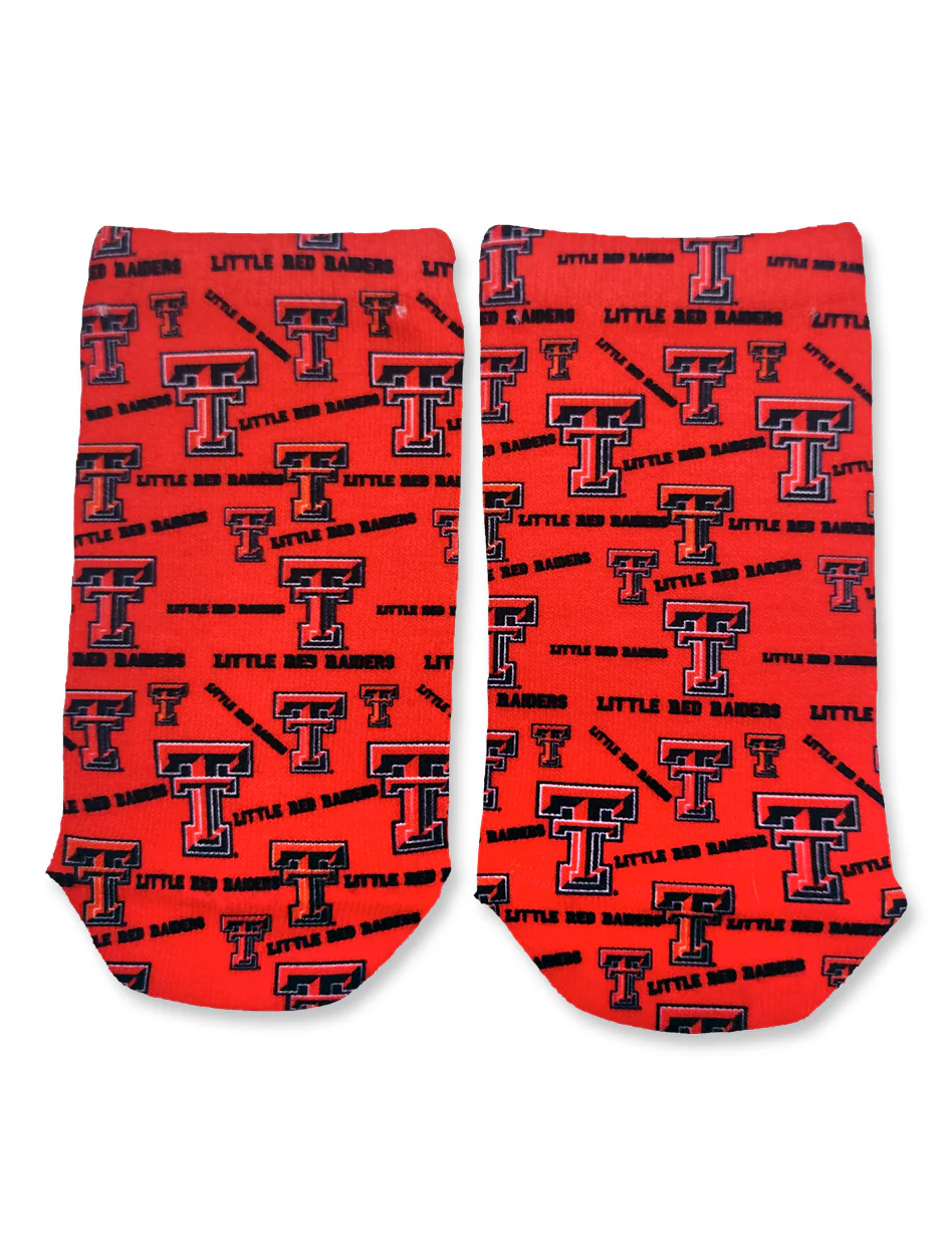 Texas Tech All Over Logos Kids Socks