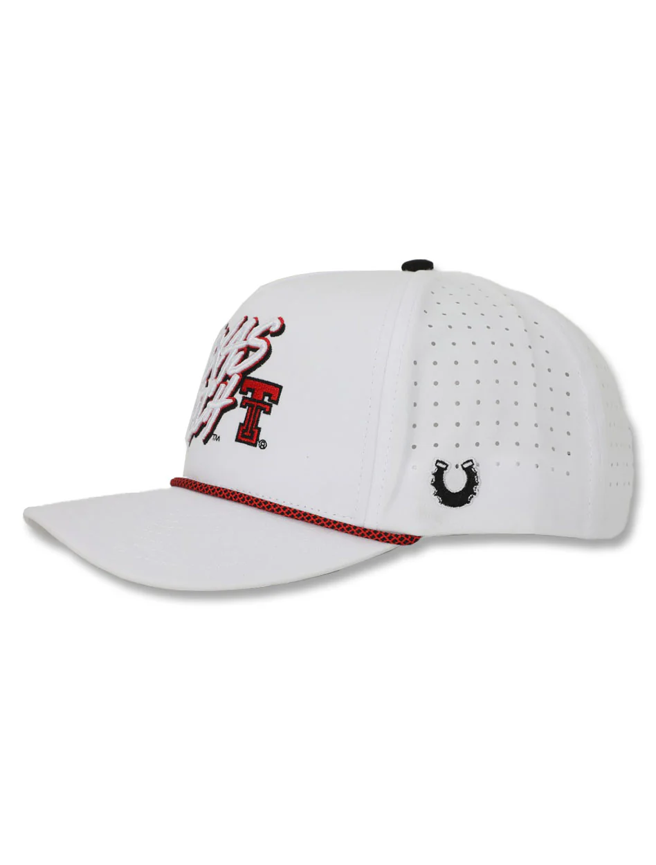 Texas Tech Dark Horse "Retro Splash" White Sport Snapback Cap - Image 3