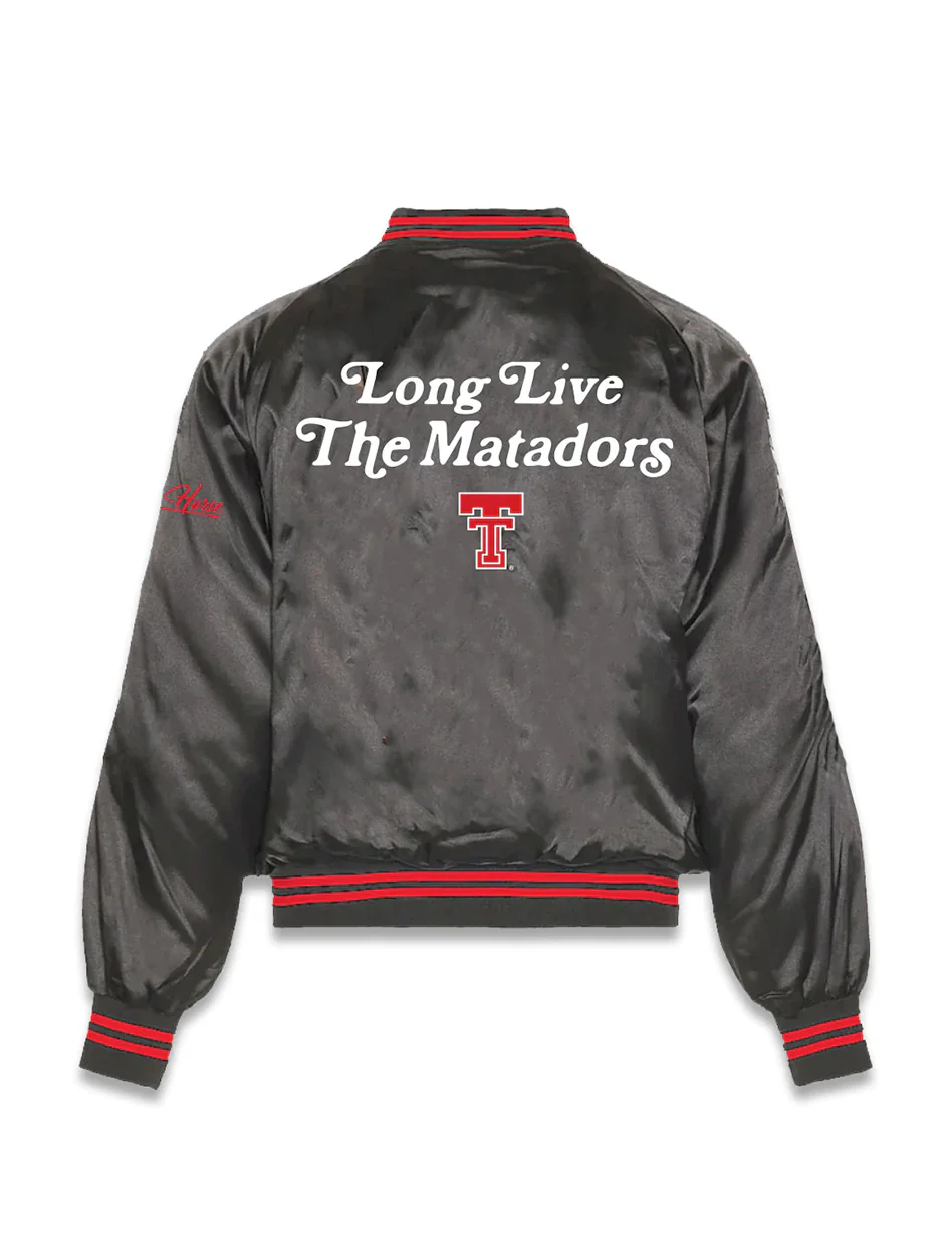 YOUTH Texas Tech Dark Horse "Long Live The Matadors" Vintage Varsity Jacket