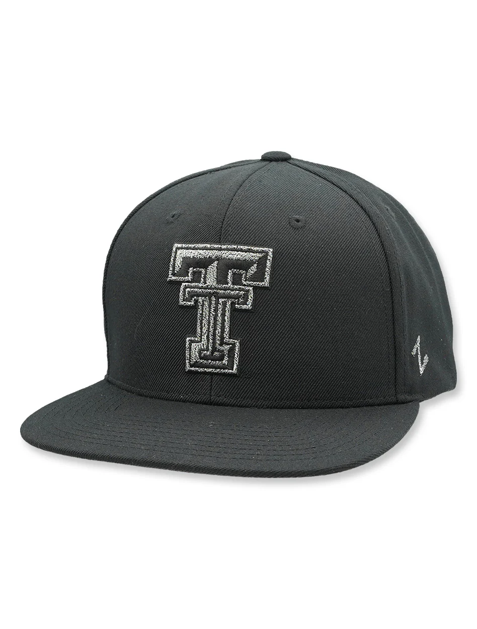 Zephyr Texas Tech "Tungsten" Tonal Double T Flat Bill Snapback Cap